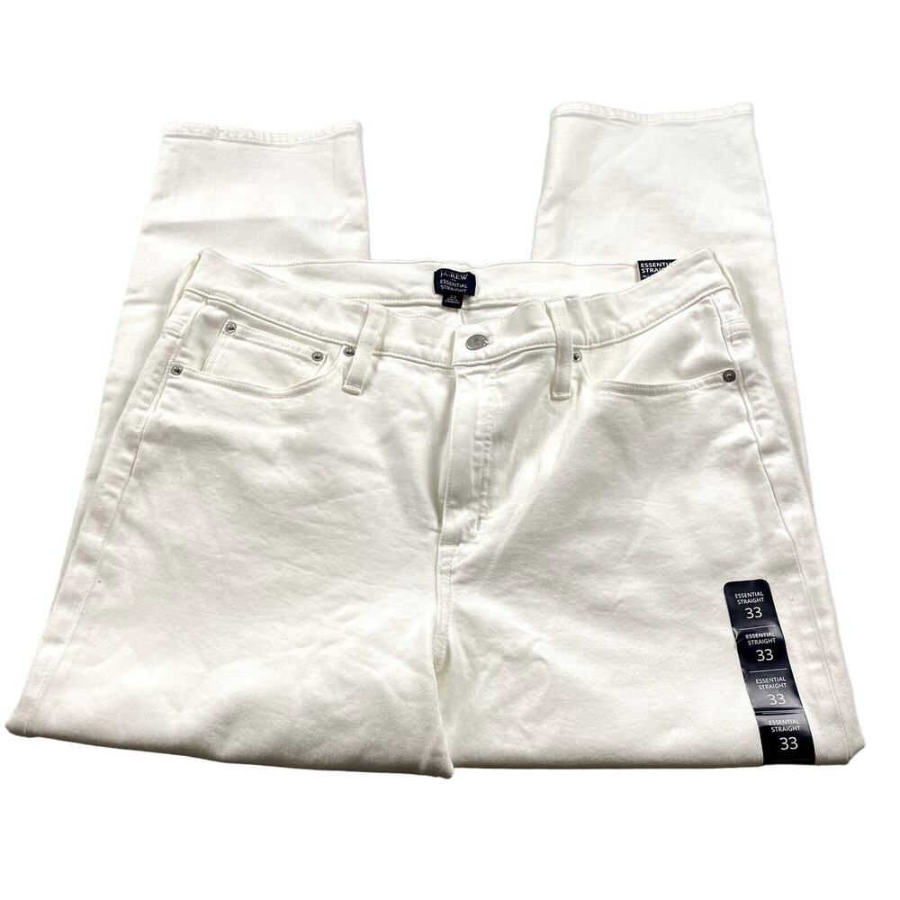 J.Crew Jeans Women 33 White Essential Straight Stretch Casual Classic NWT BX520